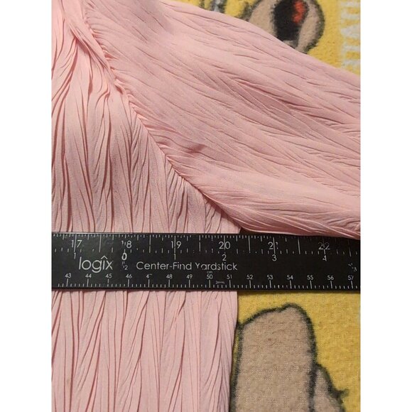 Rene Margo Pink Women's Textured Button Up Blouse Size L - Picture 4 of 5